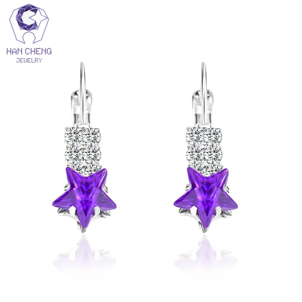 Серьги гвоздики женские с кристаллами и звездой|crystal stud earrings|drop earringsfashion earrings |