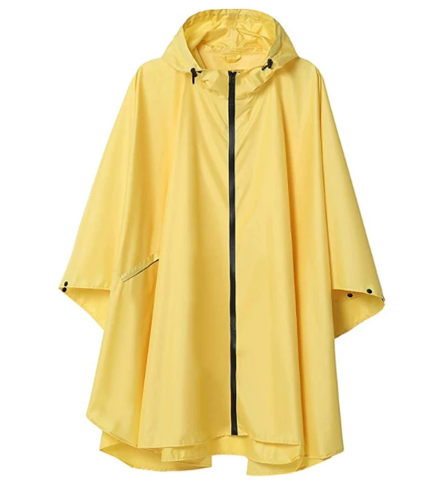 Yellow YUDING, 1 шт., шесть однотонных цветов, хорошее качество, для взрослых, водонепроницаемый, для мужчин, с капюшоном, плащ-дождевик, для женщин, плащ от дождя, с сумочкой - Цвет: Yellow