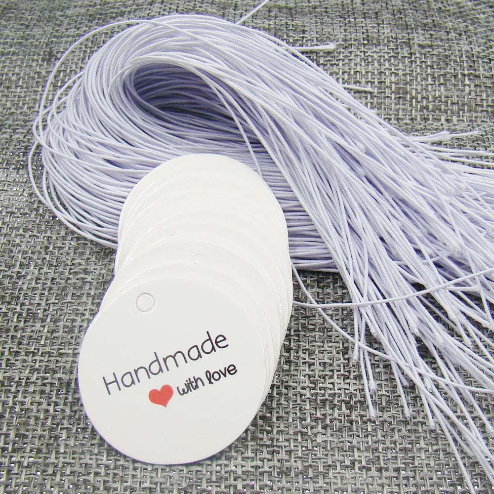 3 мм круглый белый Принт бумага ручной работы с любовью ярлычки на завязке для