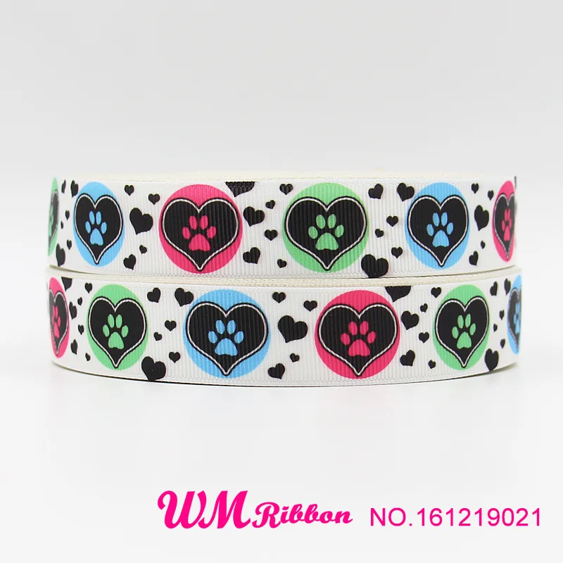 Q&ampN ribbon 16mm 22mm 25mm 38mm 50mm 75mm cartoon dog printed grosgrain webbing 50yards/roll for hair tie free shipping | Дом и сад