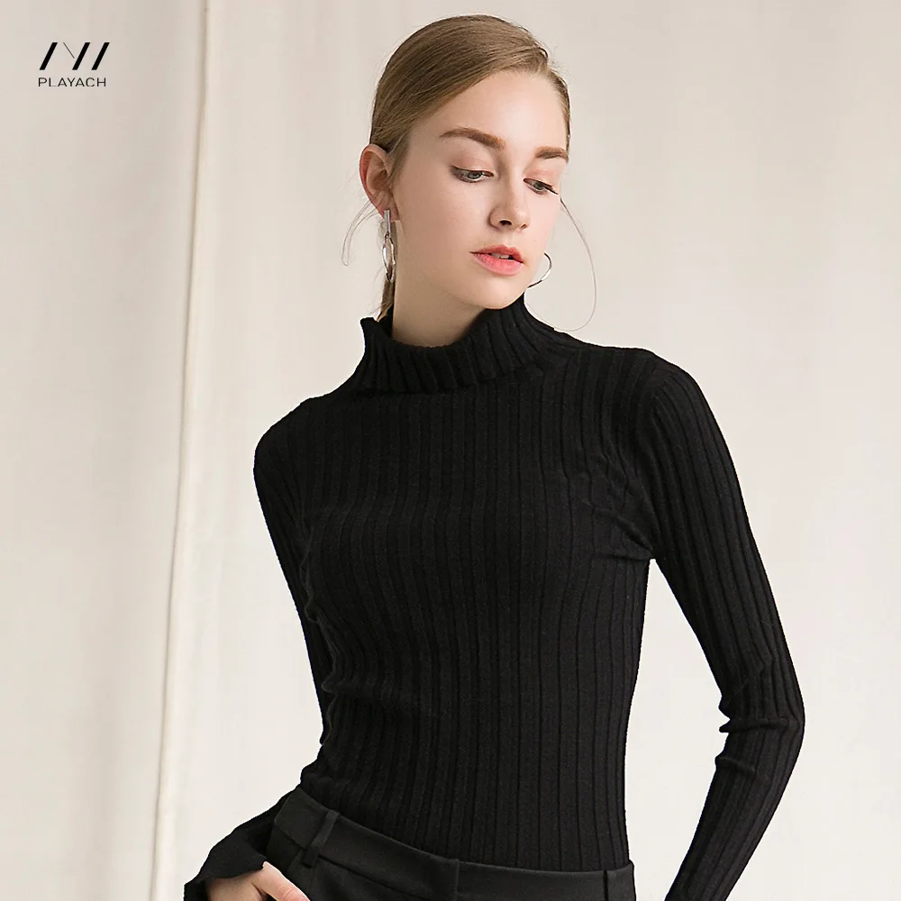 Seamless Boneless One-time Forming 2018 Turtleneck Wool Soft Elastic Sweaters and Pullovers for Women Female Brand Jumpers | Женская
