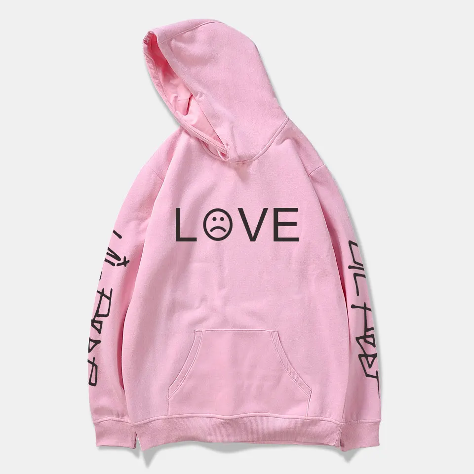 Lil peep забавные толстовки lil открытые толстовки с принтом плюс размеры для мужчин повседневные флисовые уличные толстовки плач baby lil peep - Цвет: pink