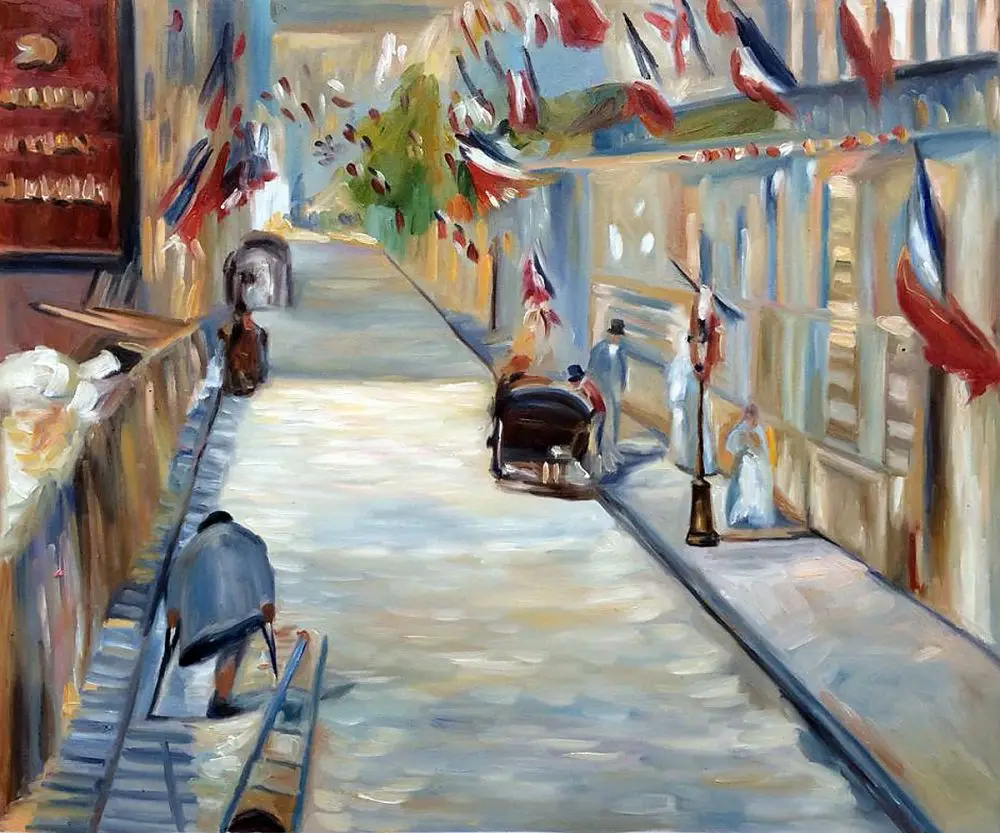 На улице Монье с флагами Эдуара Мане настенная живопись для Декорации офиса