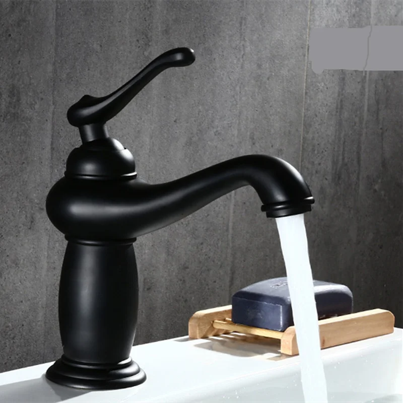 Смесители для раковины матовый латунный кран черного цвета с масляной
