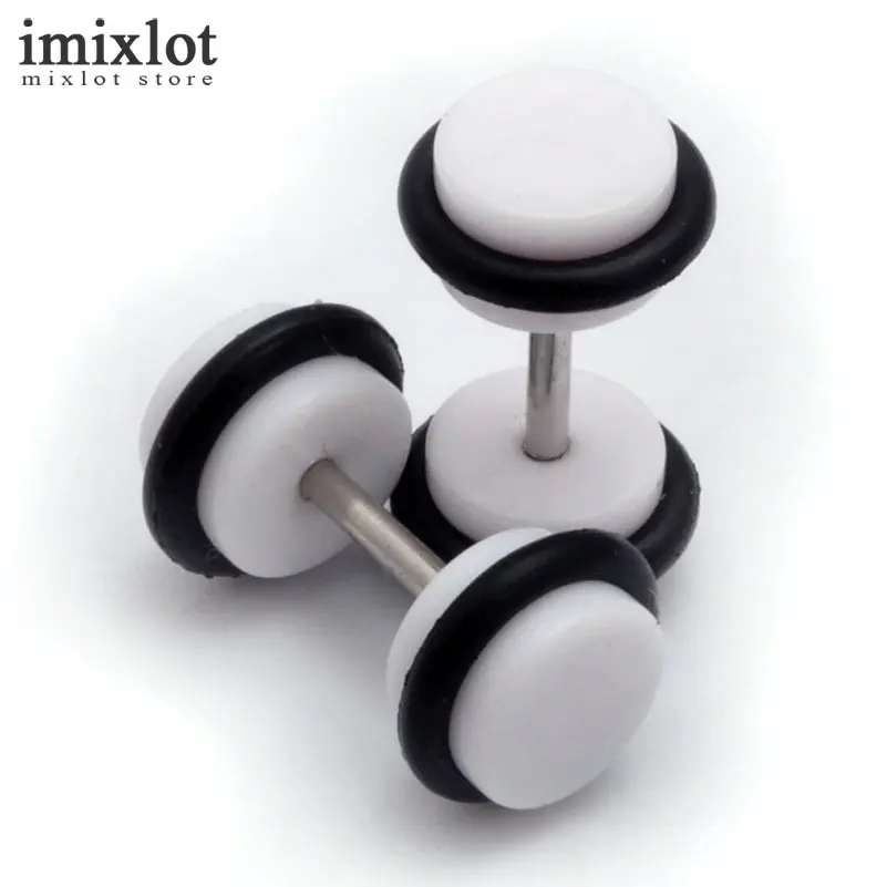 2 PCS Stainless Steel Colorful Fake Cheater Ear Plug Gauge Illusion Women Men Punk Style Body Pierceing Jewelry Accessories | Украшения и