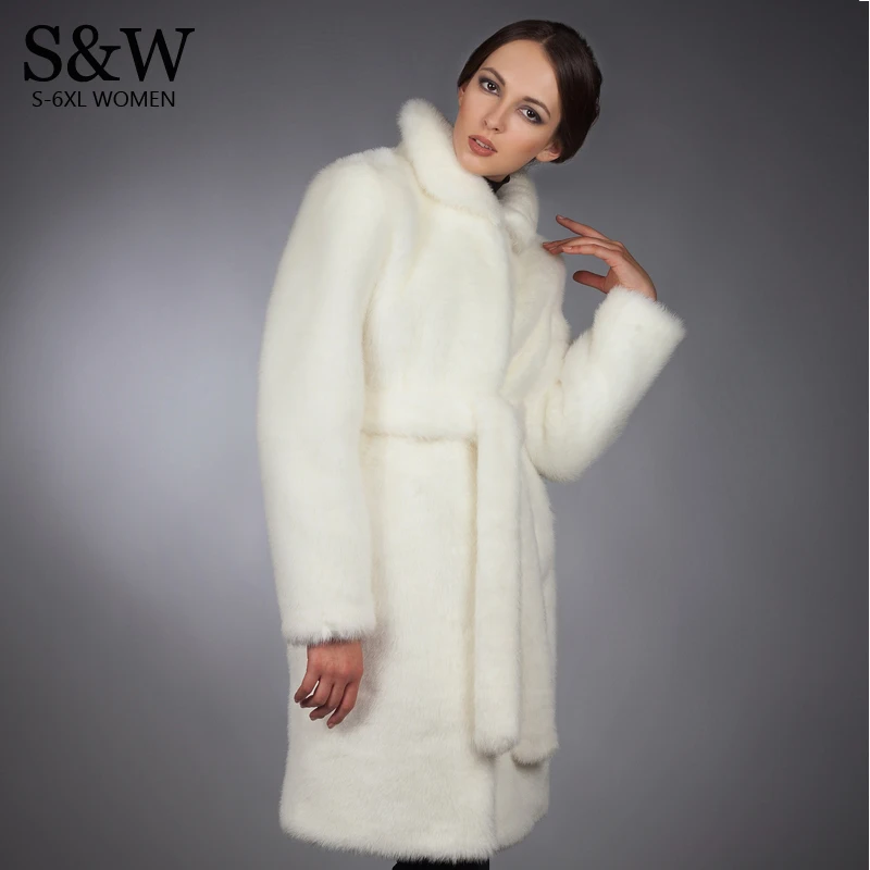 Женская зимняя одежда длинное меховое пальто Женское из искусственного