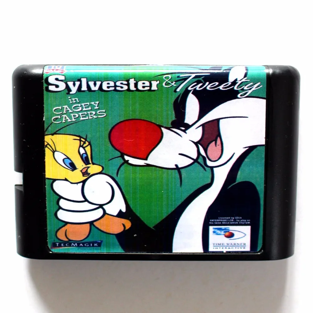 Сильвестр и морском стиле с надписью Tweety 16 бит MD карточная игра для Sega игры Mega Drive