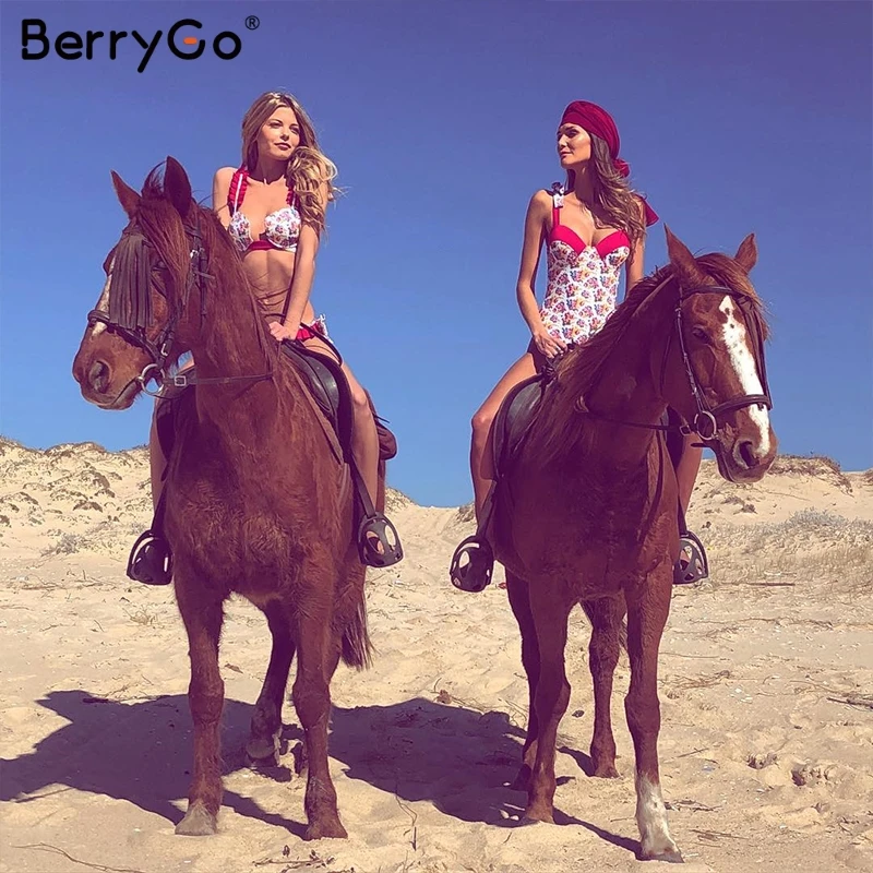 BerryGo с рюшами и цветочным принтом женские комплекты бюстгальтером летние мягкие