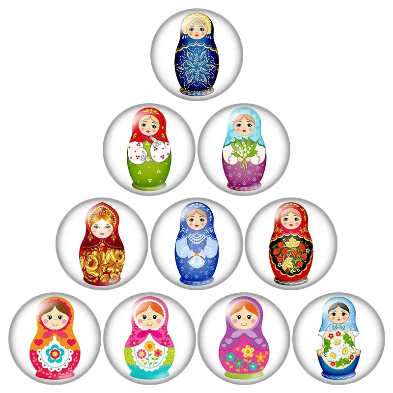 Матрёшка matryoshka Россия 10 шт Смешанные 12 мм/16 мм/18 мм/25 мм круглые фотостудии