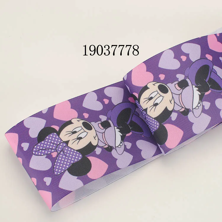 19037778 Новые " 75 мм милые Мультяшные узоры Микки ленты напечатанные grosgrain ленты 19037774 - Цвет: 19037778