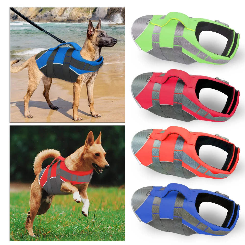 Pet Dog Life Jacket Safety Clothes Vest Collar Harness Saver Swimming Preserver Summer Swimwear |