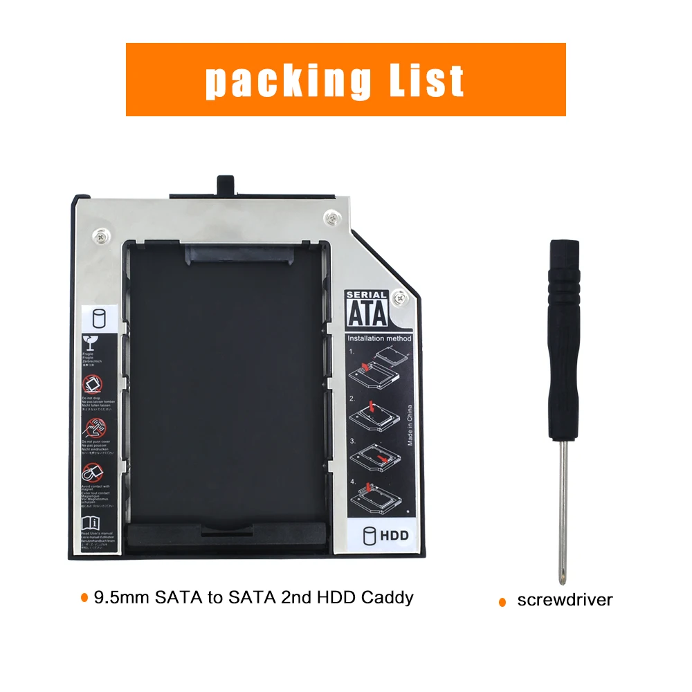 TISHRIC Optibay 2nd HDD Caddy 9 5 мм SATA 3 0 2 &quotSSD корпус для Lenovo ThinkPad T420s T430s T500 W500 T400 T410 T410s |