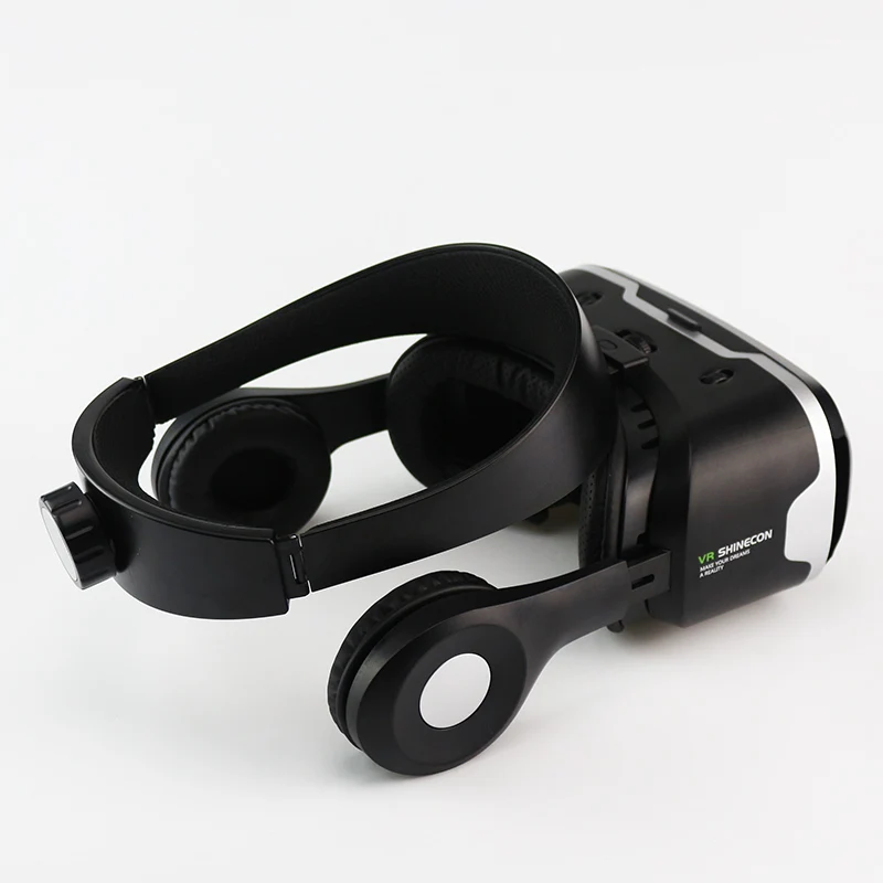 VR Shinecon 4.0 Stereo Google Cardboard 3D Glasses Smartphone Virtual Reality 360 Helmet Headset Box for 4-5.5' Mobile | Электроника