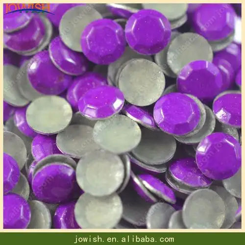 Flu Purple 2-6 мм корейский искусственный кристалл заплатка с плоской задней поверхностью стразы, DIY железо тепло горячее крепление металлические шпильки хрустальные камни - Цвет: Flu Purple