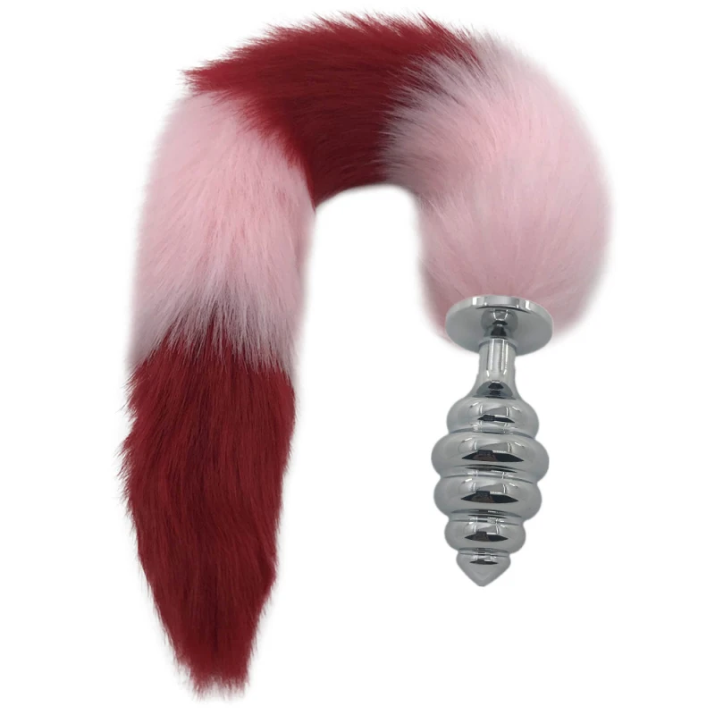3 Size Thread Anal Plug Pink and Red Plush Fox Tail Butt Anus Dilator Stopper Massager Toy for Women H8-172C | Красота и здоровье