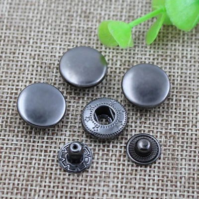 New high quality 30sets/lot Metal brass Press Studs Sewing Button Snap Fasteners Sewing Leather Craft Clothes Bags 831/633/655 - Цвет: gunblack702  30sets