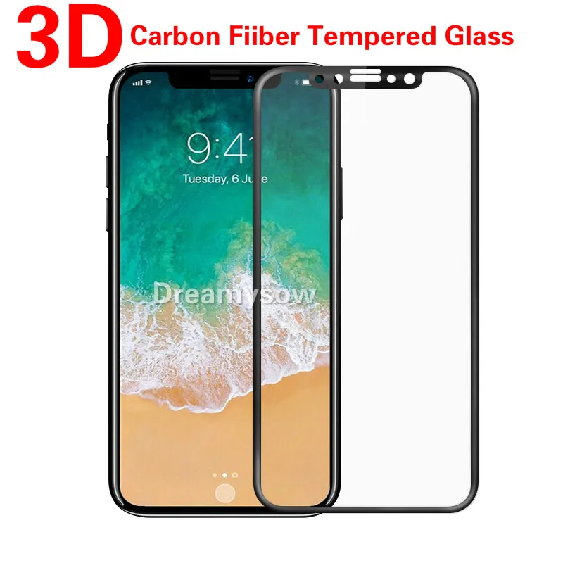 3D изогнутое углеродное волокно закаленное стекло для iphone 8 Plus iPhone X 11 Pro Max 9H Защита