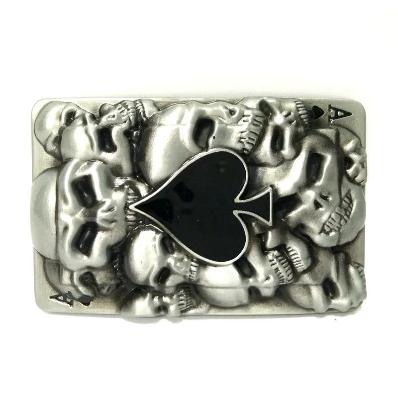 

Casual Jeans Black Mens Belts with Metal Big Buckle Spades A POKER Western Cowboy Fashion Accessories Male Gifts Cinto Masculino