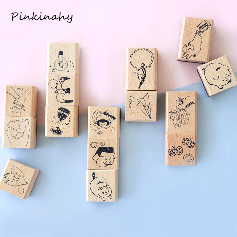 Винтажная Ежедневная жизнь звездное небо украшения штамп деревянные и резиновые