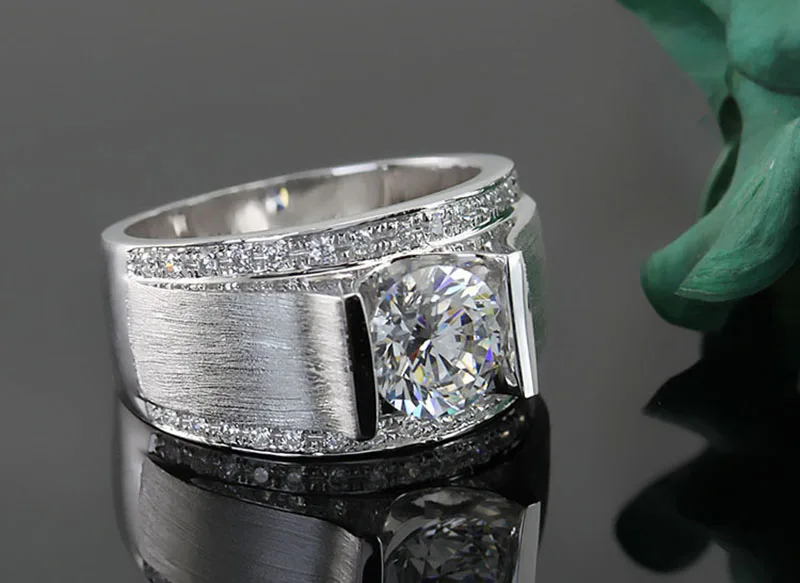 18 K 750Au золото Moissanite алмаз мужское кольцо D Цвет VVS с национальным сертификатом MO-0010