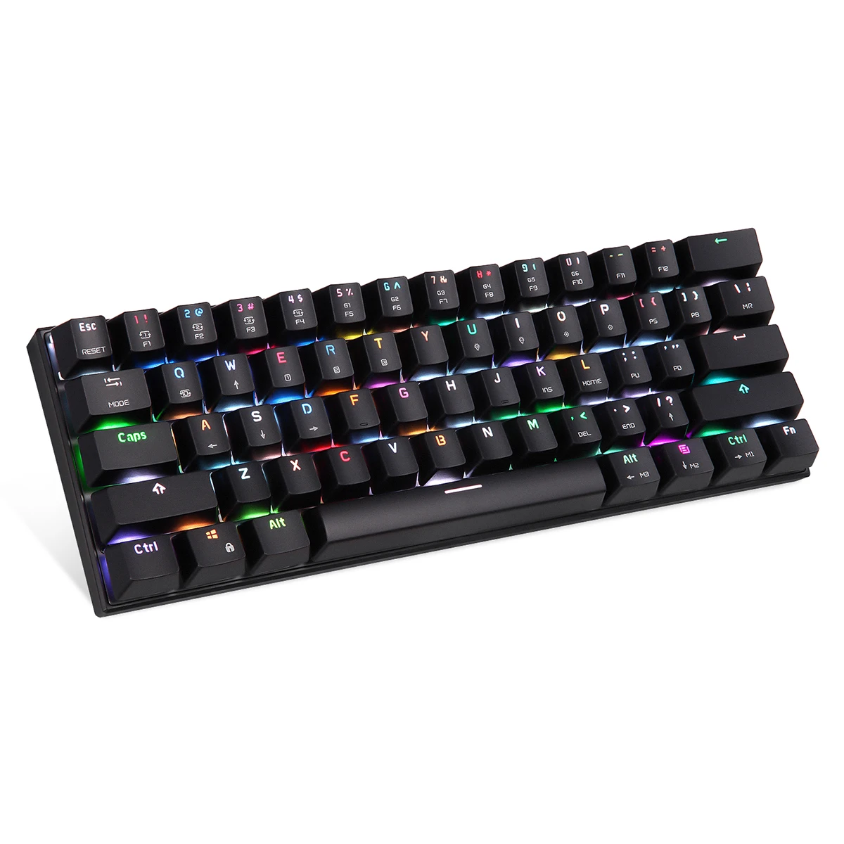 K62 RGB игровая клавиатура светодиодный светящийся Подсветка механическая клавиатура 61 Ключи белый проводной и Bluetooth клавиатура для ПК компьютер