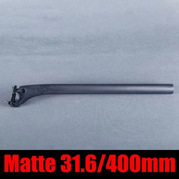 MATTE 31.6X400mm Матовый/G UD углеродное волокно велосипедный Подседельный штырь для горного велосипеда, горного велосипеда подседельный штырь 27,2/30,8/31,6 мм - Цвет: MATTE 31.6X400mm