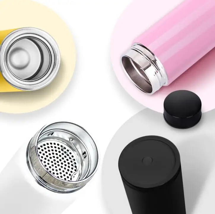 Вакуумная чашка карамельного цвета термос из нержавеющей стали прямая