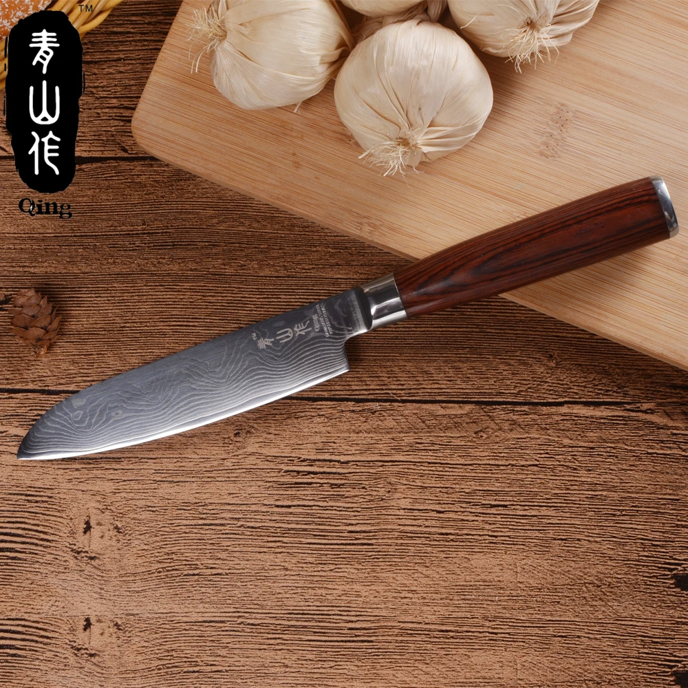 QING дамасский стальной кухонный нож кухонные ножи шеф повара японский для