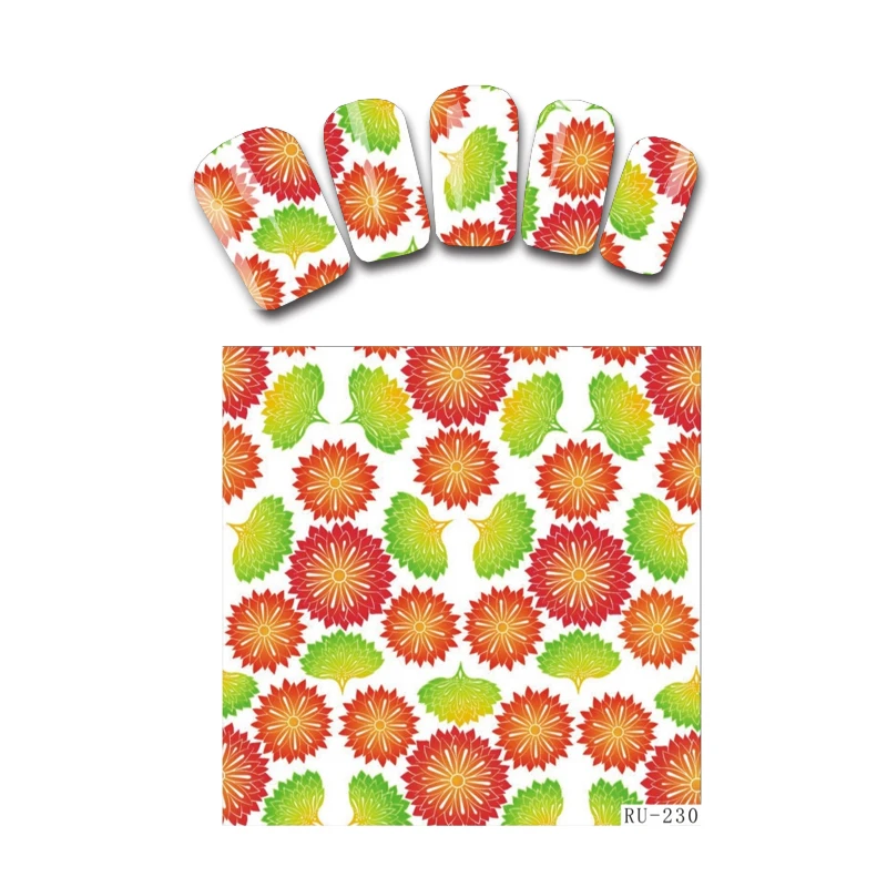 

Nail Sticker WATER DECAL CONSTELLATION SIGNS ZONDIAC FLORAL DAISY SWEET HEART PATTERN RU230-235