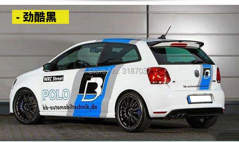 Для Volkswagen Polo спойлер 2011- АБС-пластик Неокрашенный задний спойлер на крыло, крышу багажника для губ крышка багажника для автомобиля