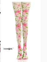 high quality 140d princess lolita pantyhose sweet floral printing tights base thickening pantyhose