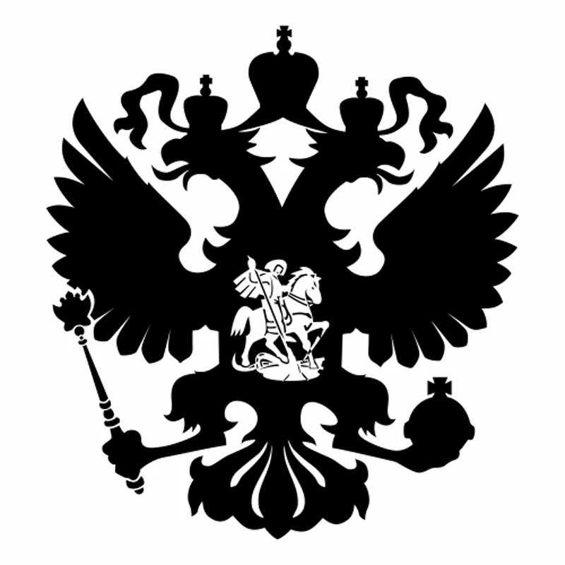 Наклейка на багажник автомобиля герб России водонепроницаемая 30 х27 см|Наклейки