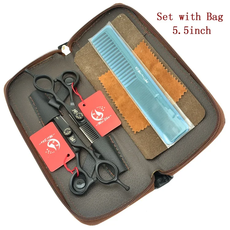 HA0243 55 with bag Новое поступление Meisha 5,5 дюймов/6,0 дюймов Профессиональные Парикмахерские ножницы набор JP440C ножницы для стрижки волос и филировочные ножницы HA0243 - Цвет: HA0243 55 with bag