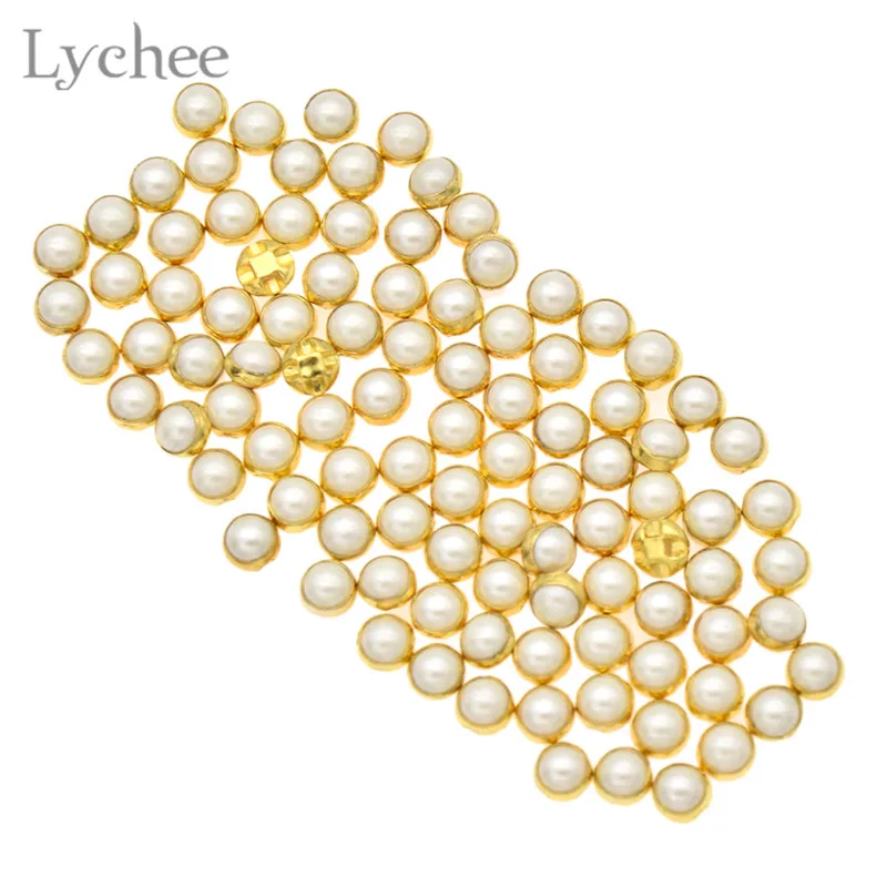 Lychee 100 шт. мини кукла пуговицы искусственный жемчуг бусина хвостовик Кнопка DIY