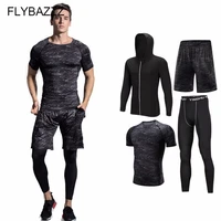 men compression sports suit breathable gym workout clothes jogging elastic tracksuit fitness training running sets sportswear