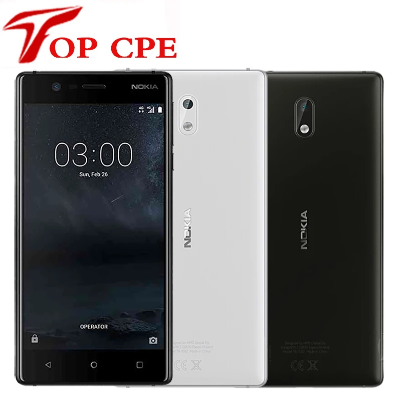 Оригинал Nokia 3 LTE 4G 16G rom 2G ram Android четыре ядра 5 дюймов одна sim карта 720 P МП сенсорный