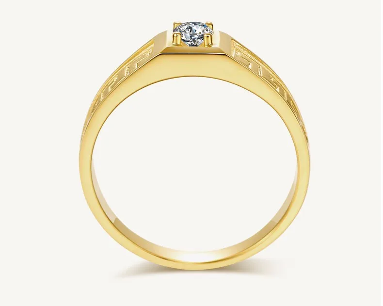 Ювелирные изделия Moissanite 18 К кольцо из желтого золота для мужчин Покер Дизайн обручальные кольца 0.3ct Сертифицированный Jk/vvs