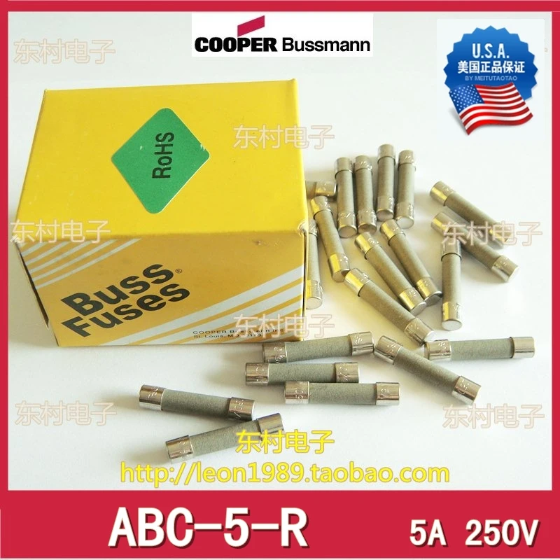

[SA]United States BUSSMANN fuse BUSS FUSE BK / ABC-5R 5A 250V 6.4 * 31.7mm--50pcs/lot