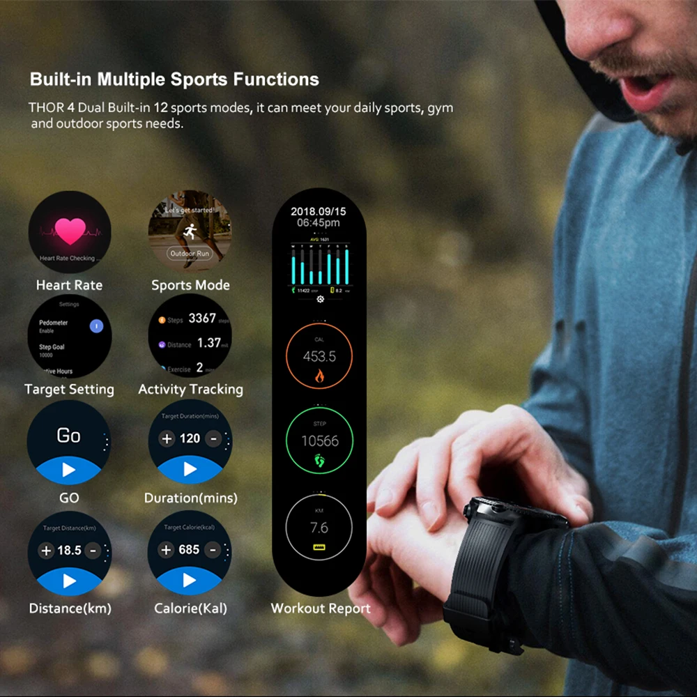 Новейшие Смарт-часы Zeblaze THOR 4 Dual 4G, телефон 1,4 МП, двойная камера, часы на Android, дюйма, AOMLED, gps/ГЛОНАСС, 1 ГБ, 16 ГБ, Смарт-часы для мужчин