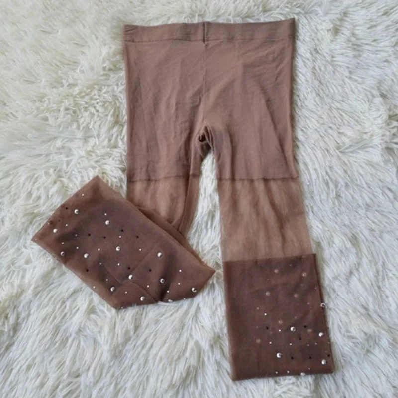 Новые Сексуальные вечерние женские эластичные колготки со стразами и