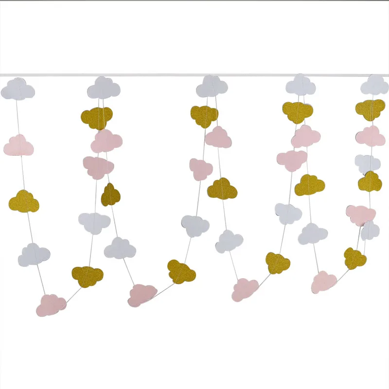 3M Бумажная гирлянда многоцветная маленькая облачная в горошек бандаж висячий