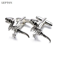 2017 sale real tie clips silver color dinosaurs cufflinks lepton brand metal animal cuff links for mens cufflink relojes gemelos