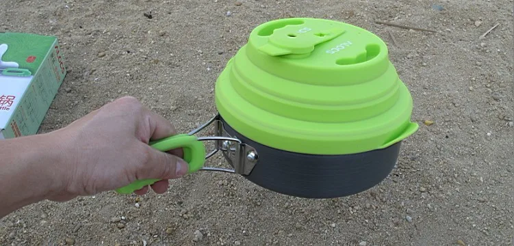 Многофункциональный горшок для кемпинга силиконовый чайник со свистком | Спорт и