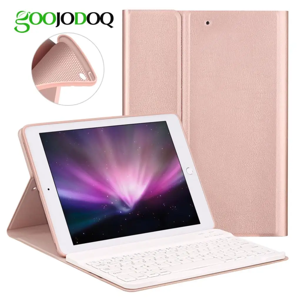 

Чехол с клавиатурой для iPad 2018 Air 2 / Air 1/для iPad 2017 2018 чехол 9,7 силиконовый мягкий чехол с задней частью внутри умный чехол с многоугольной подст...