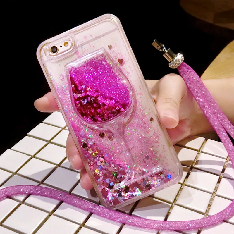 Жидкое Вино Кубок зыбучий песок телефон чехол для iPhone 11 6s 7 8 plus X XS Max XR Samsung galaxy S10 s7
