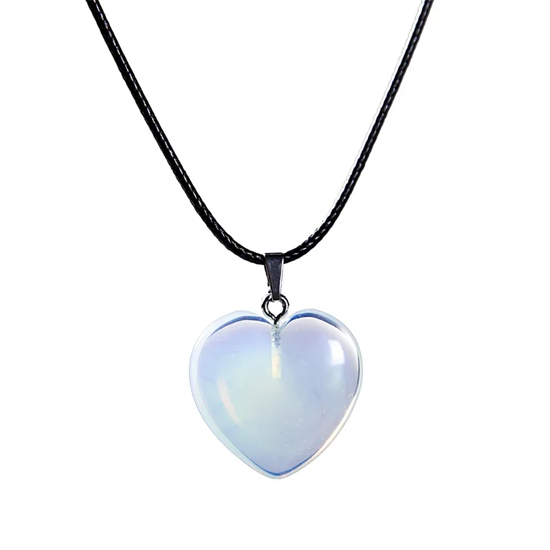 Модное ожерелье с опалом кожаное колье-чокер в форме сердца дизайнерская