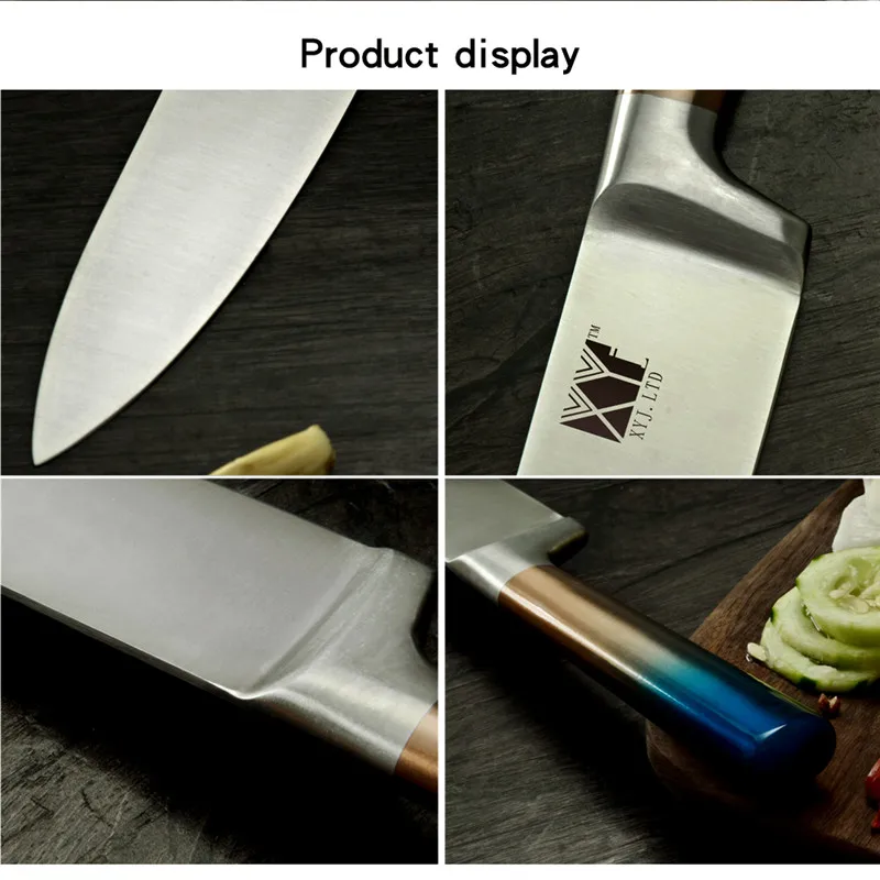 XYj кухонный нож из нержавеющей стали для фруктов утилита Santoku нарезки хлеба
