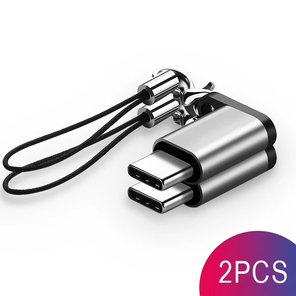 2PC Silver ACCEZZ 2 шт Тип C штекер Micro USB Женский адаптер для samsung S9 S8 huawei P20 P10 Xiaomi USB C OTG разъем зарядного устройства для передачи данных - Цвет: 2PC Silver