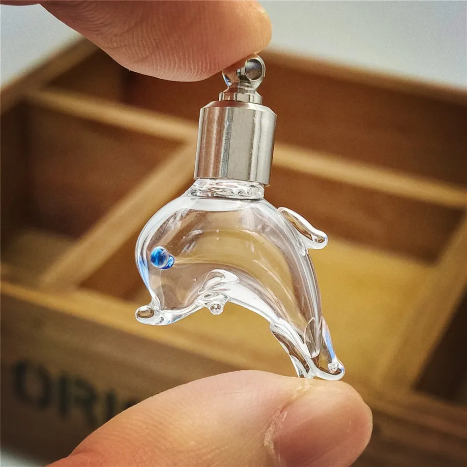 20 шт. стеклянные подвески в виде дельфина с винтовой крышкой|pendant 3|pendant brasspendant bottle