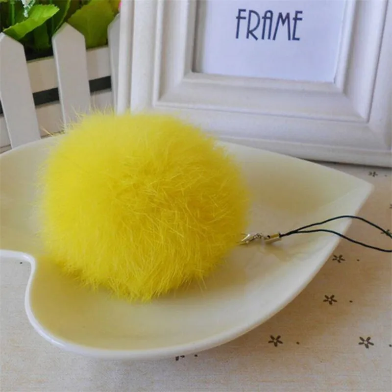 Роскошный пушистый помпон из кроличьего меха 8 см подвеска для женщин/мужчин 10